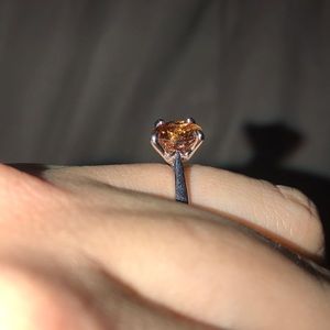 Silver ring with Peach colored stone